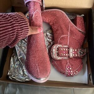 Pink Rhinestone Women's Boots